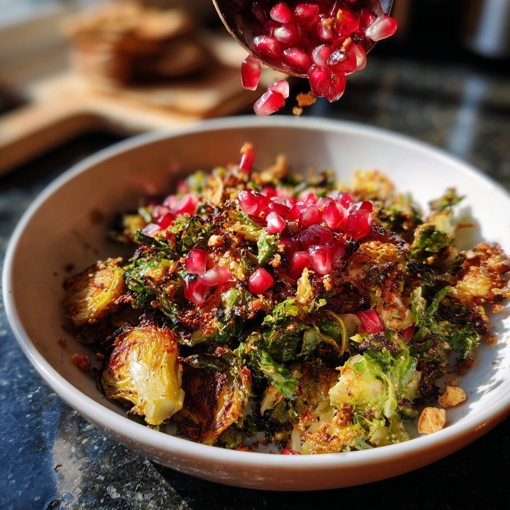 Rosenkohl mit Granatapfel Haselnüsse