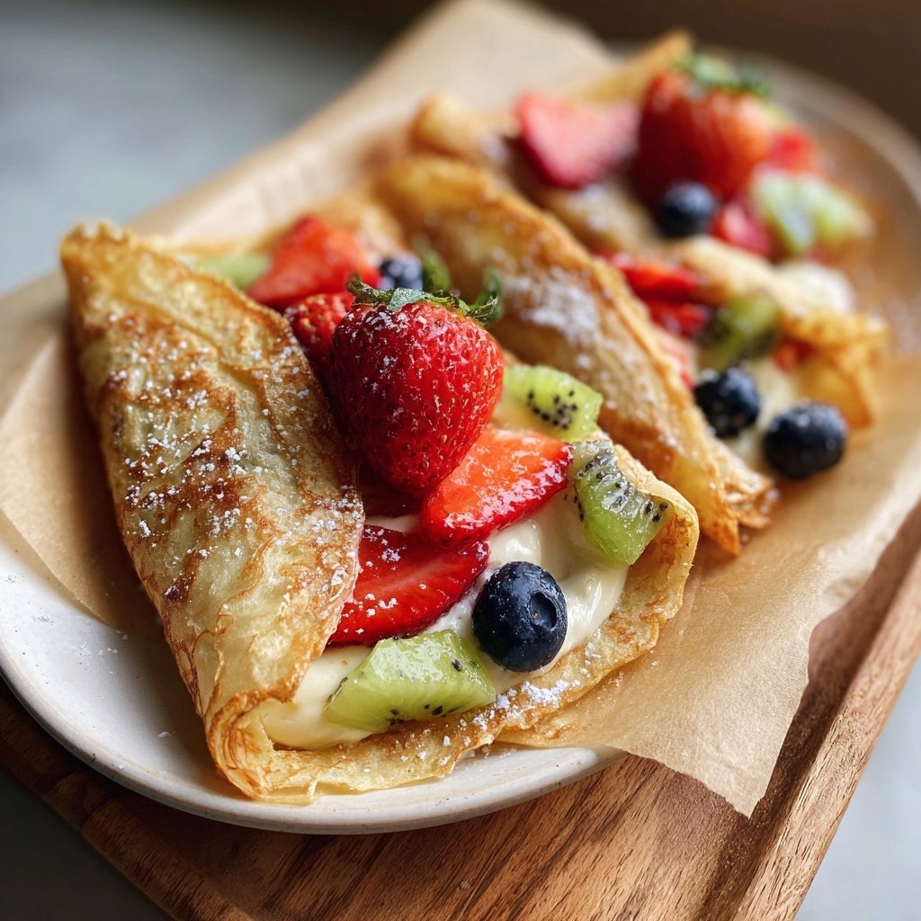 Frischkäse Crepes mit frischen Früchten