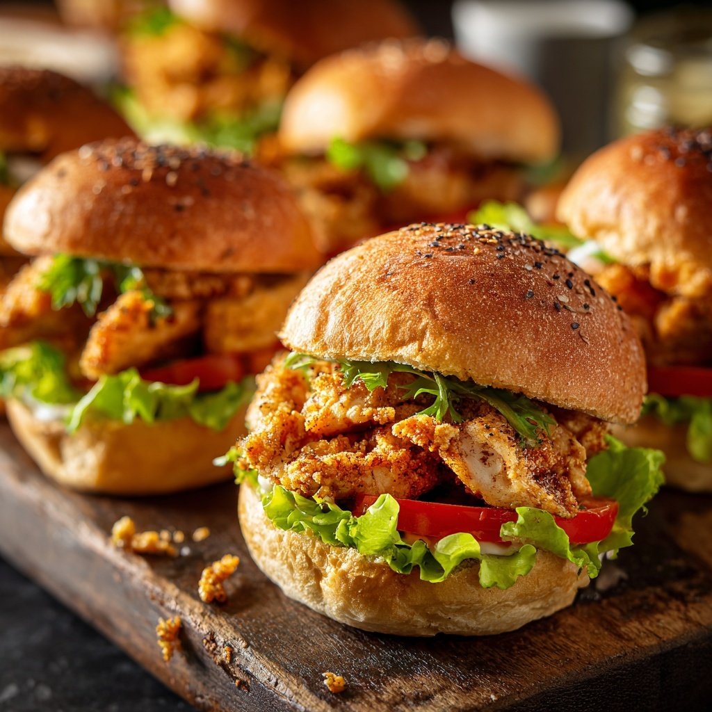 Hähnchen Salat Sliders mit Ranch