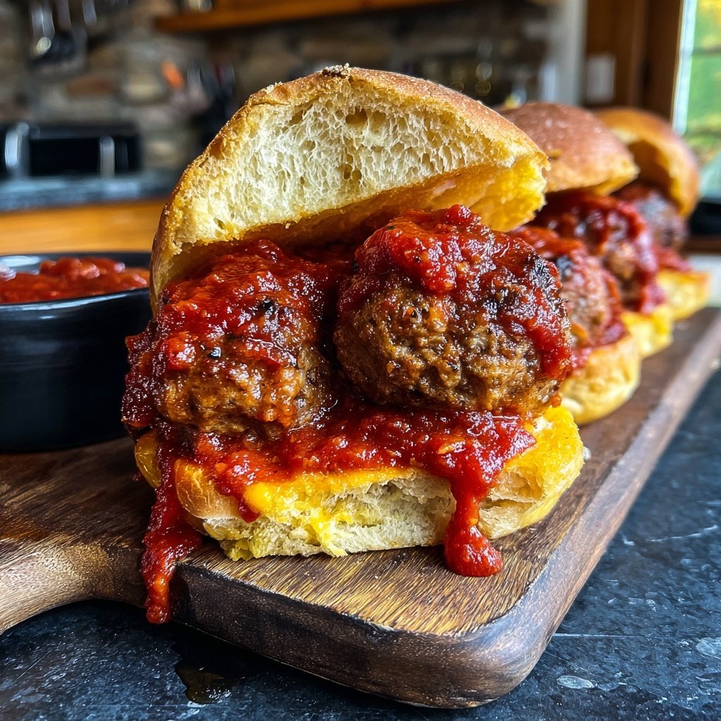 Fleischbällchen Sub Sliders mit Marinara