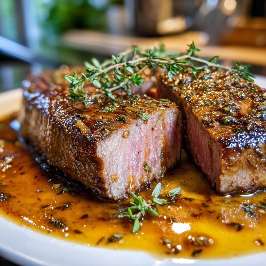 Rinderfilet mit Kräuterkruste und Rotwein-Specksauce