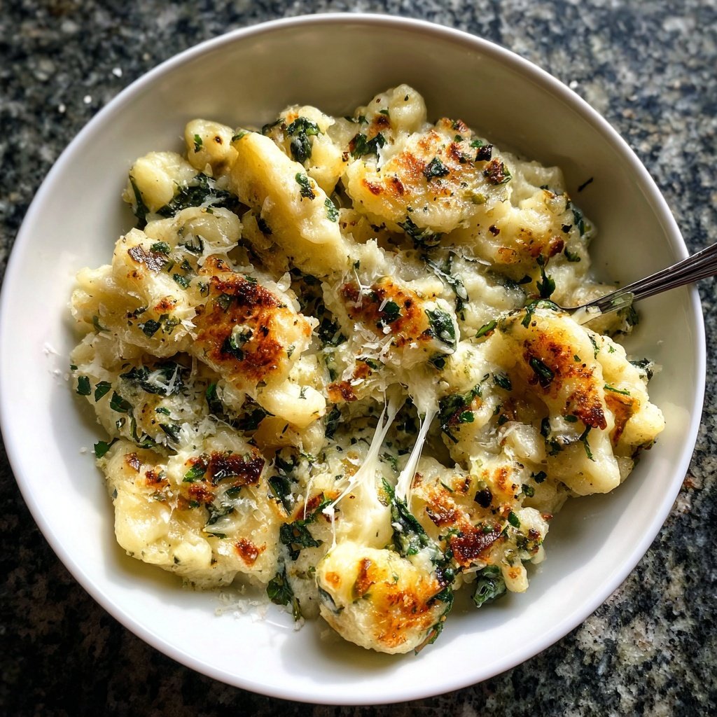 Spinat-Käsespätzle mit Knoblauchbutter