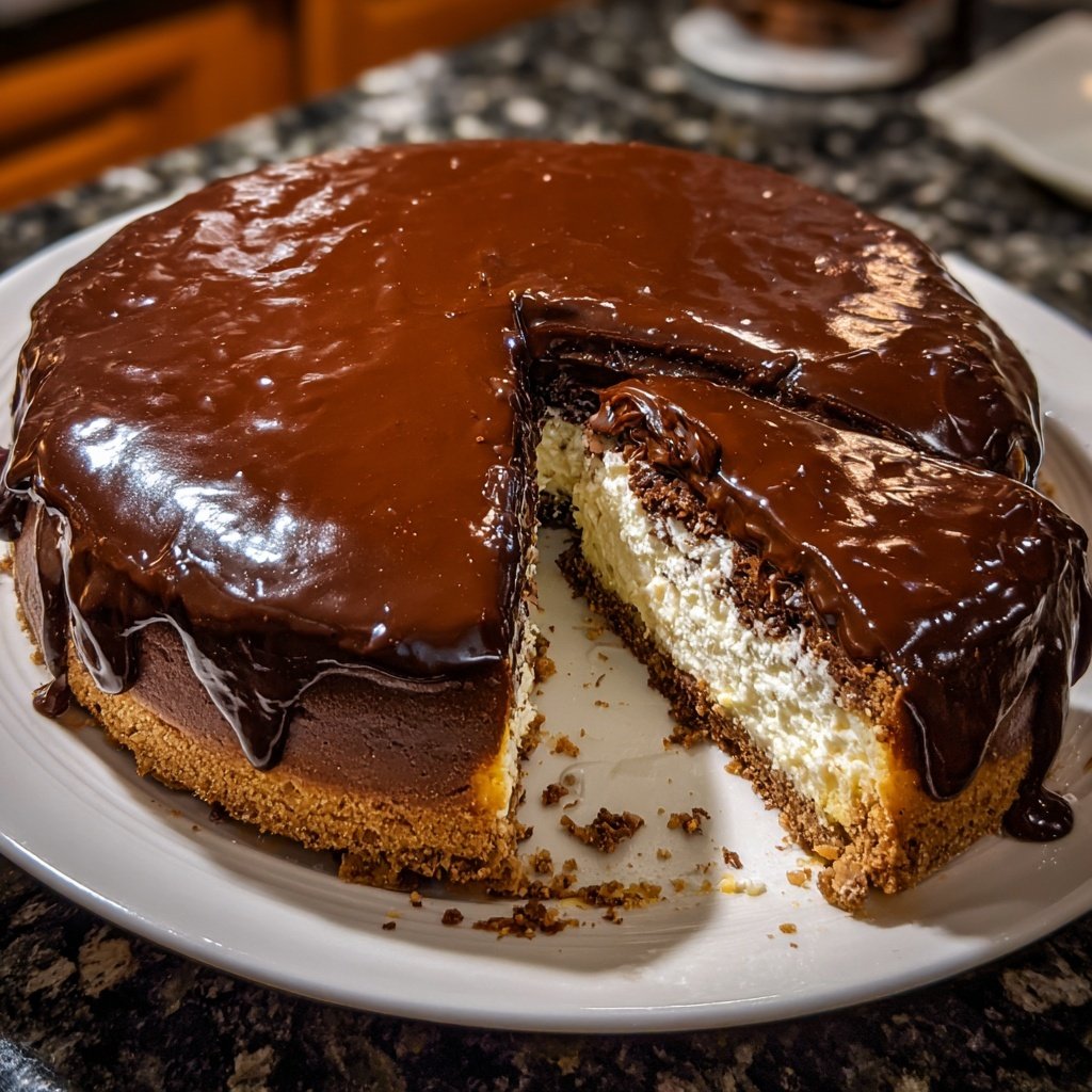 Pfefferminz Käsekuchen mit Schokolade Kruste