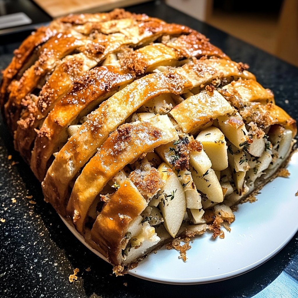 Gefüllte Weihnachtsgans mit Apfel und Beifuß