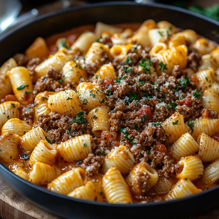 Cremige Rinderhackfleisch-Pasta mit Muschelnudeln: Ein Unglaubliches Ultimatives Rezept für 4 Personen