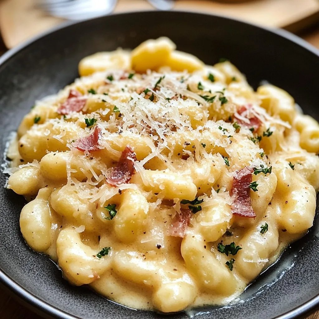 Gnocchi Carbonara ohne Sahne