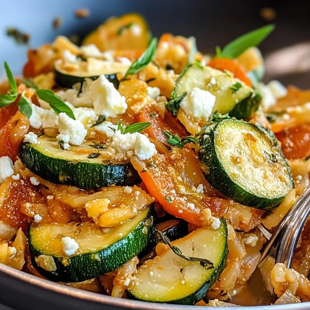 Zucchini-Reis-Pfanne mit Feta