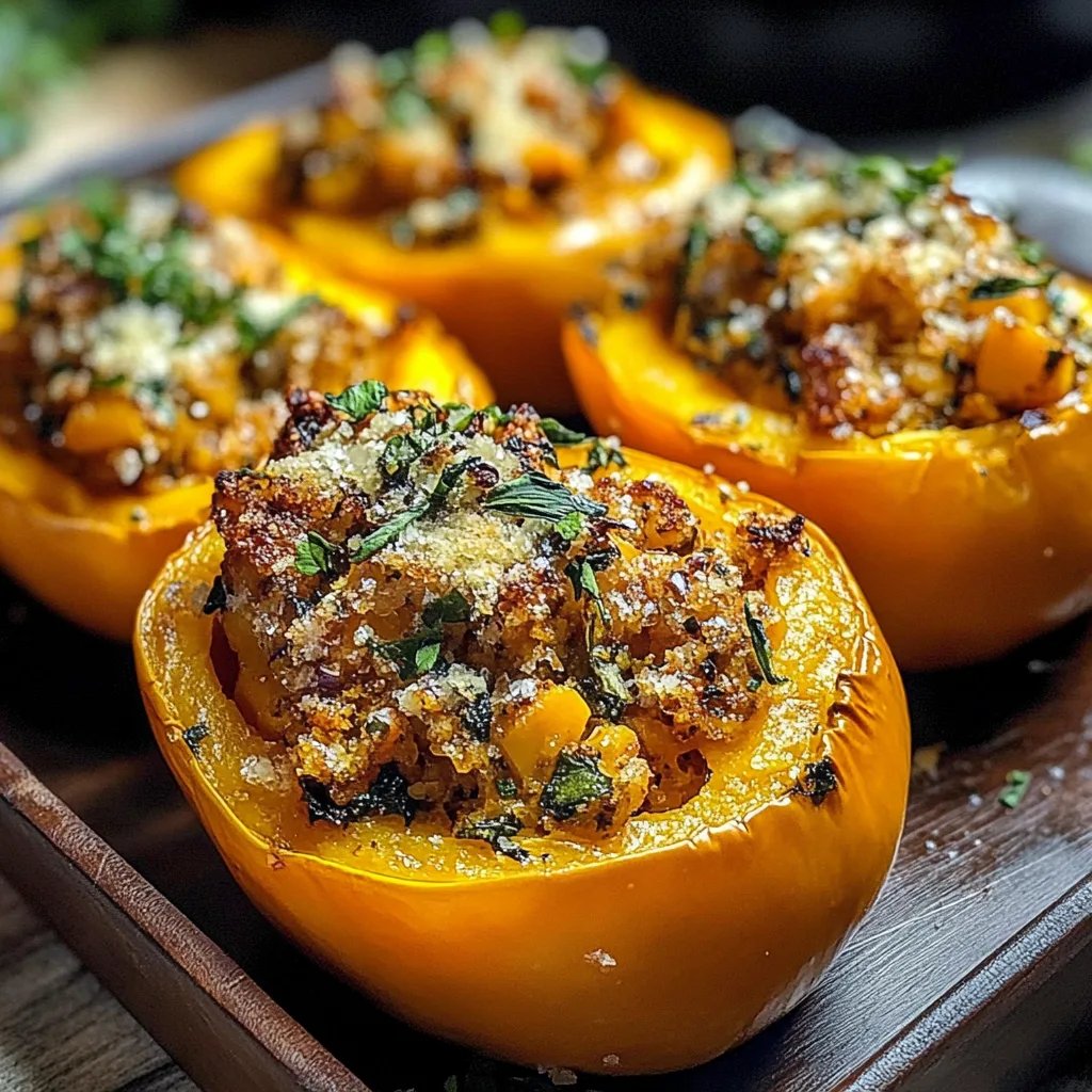 Gefüllter Butternut-Kürbis