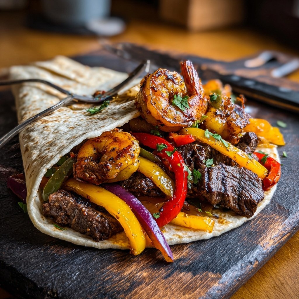 Brutzlende Surf and Turf Fajitas