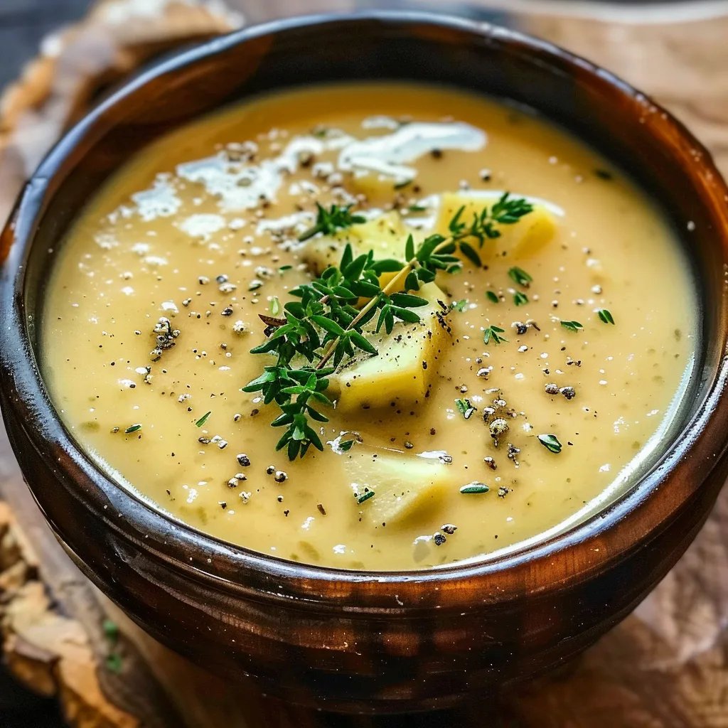 Cheddar-Knoblauch-Kartoffelsuppe