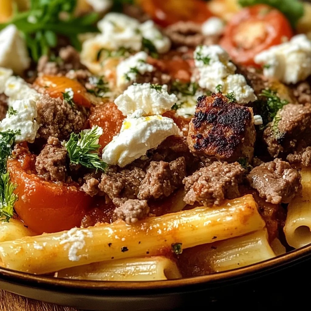 Griechischer Nudel-Auflauf mit Feta und Hackfleisch
