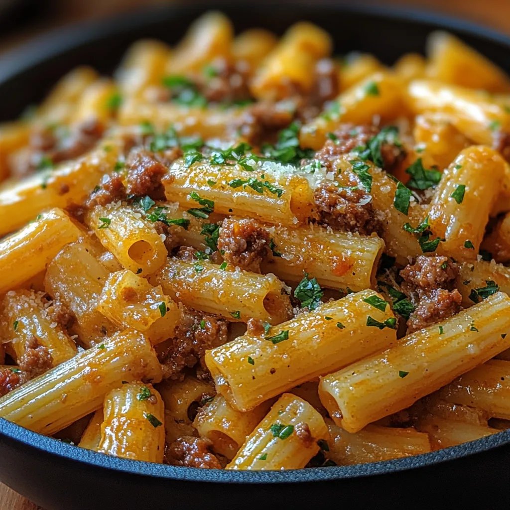 Käsige Penne mit Knoblauchbutter und Hackfleisch: Ein Unglaubliches Ultimatives Rezept