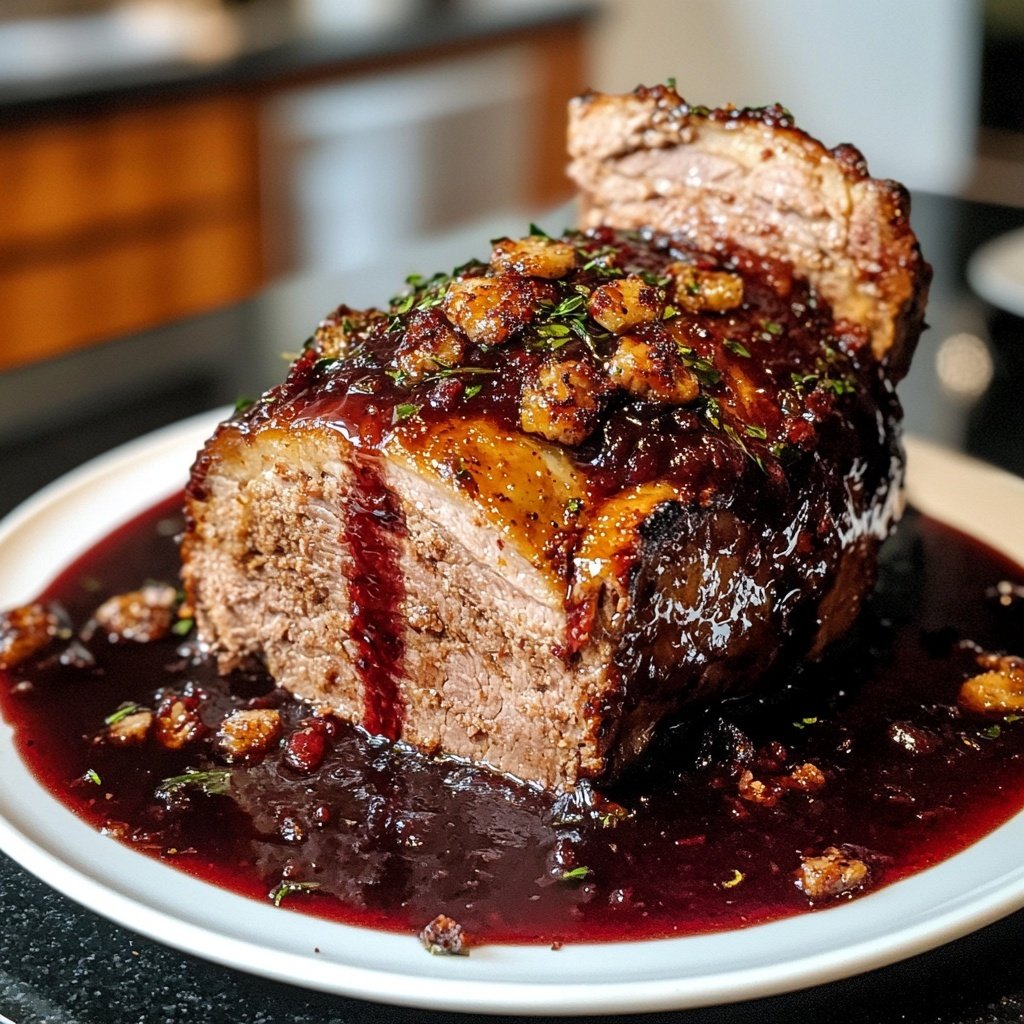 Weihnachtsbraten mit Rotweinsoße