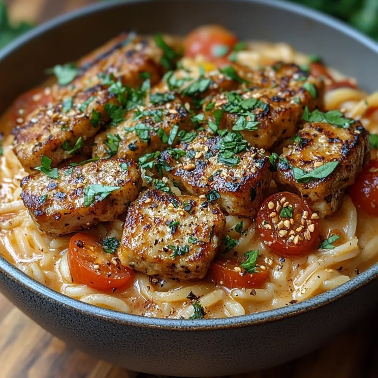 Cremiger Tomaten-Orzo mit knusprigen Schnitzeln: Ein unglaubliches ultimatives Rezept