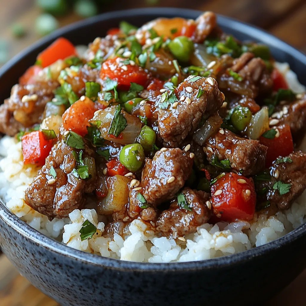 Reisschüssel mit Rindfleisch und Paprika: Das Unglaubliche Ultimative Rezept für 4 Personen