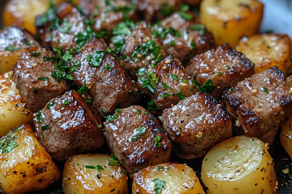 Knoblauchbutter-Steakstücke mit Kartoffeln: Ein Unglaubliches Ultimatives Rezept